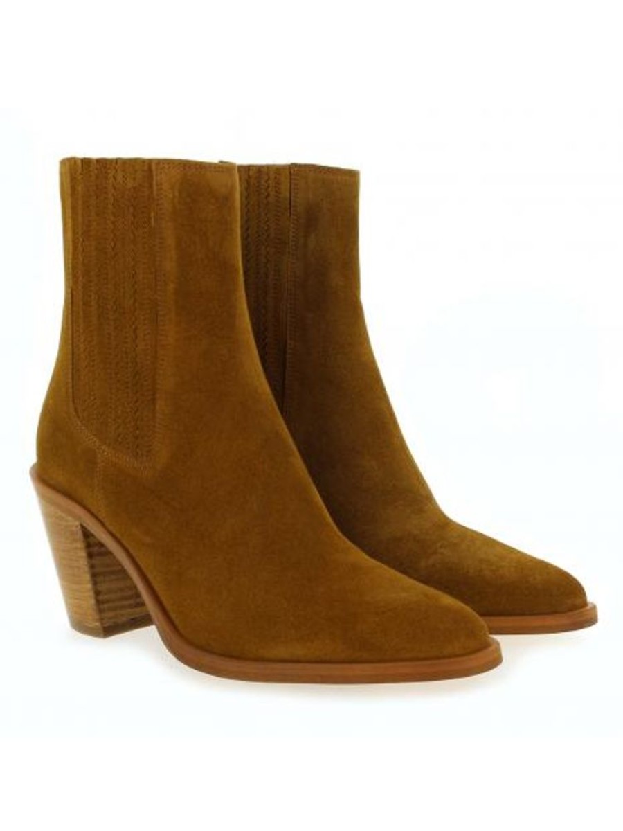 Femme Janie Philip Talons Hauteur Moyenne | Dallas Cuir Velours Camel