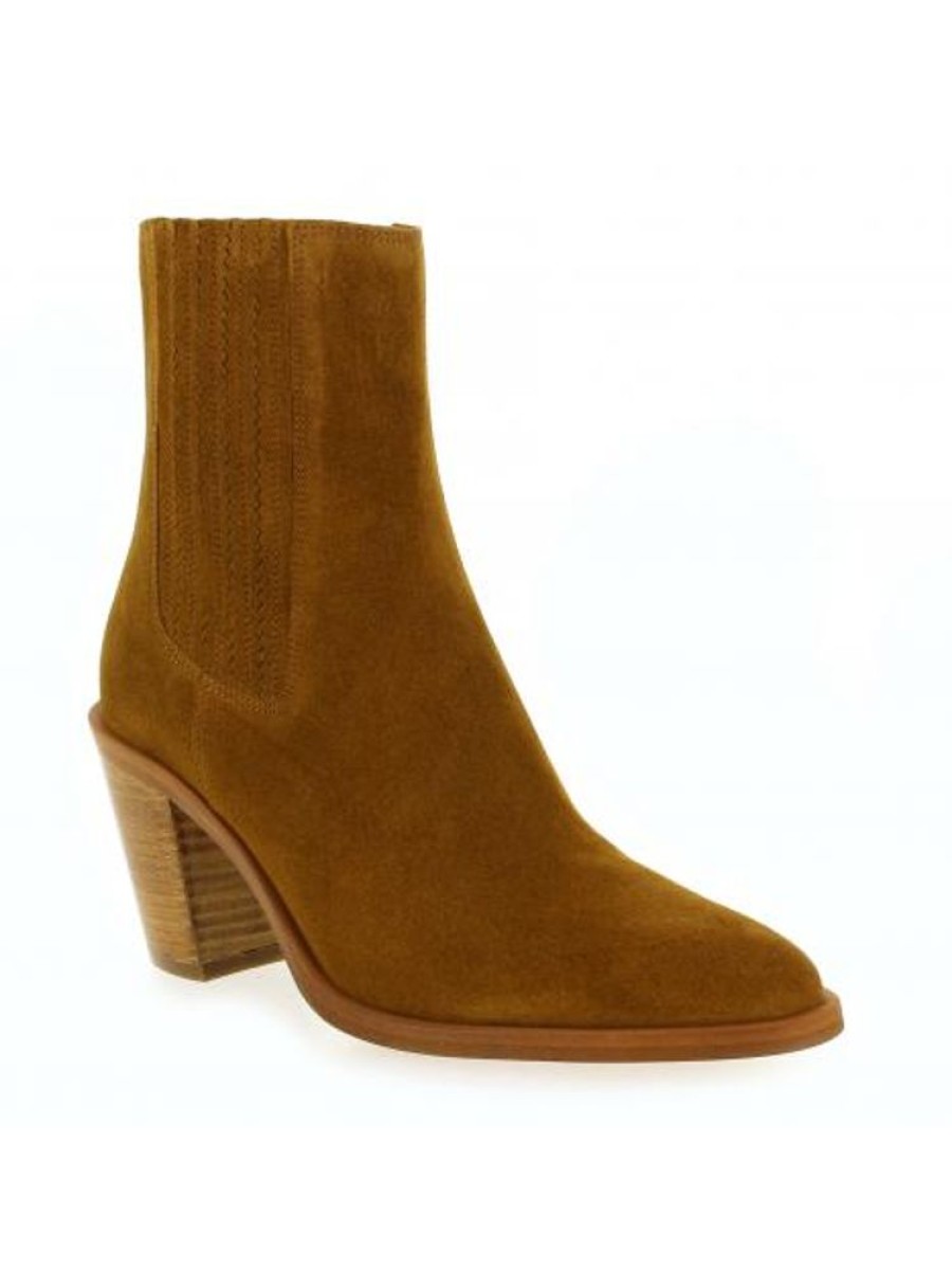 Femme Janie Philip Talons Hauteur Moyenne | Dallas Cuir Velours Camel