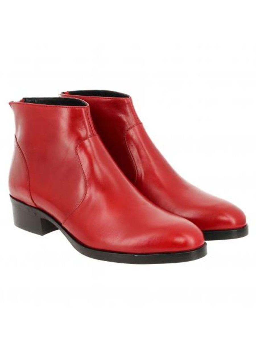 Femme Janie Philip Talons Plats Et Petits | Cloe Cuir Rouge