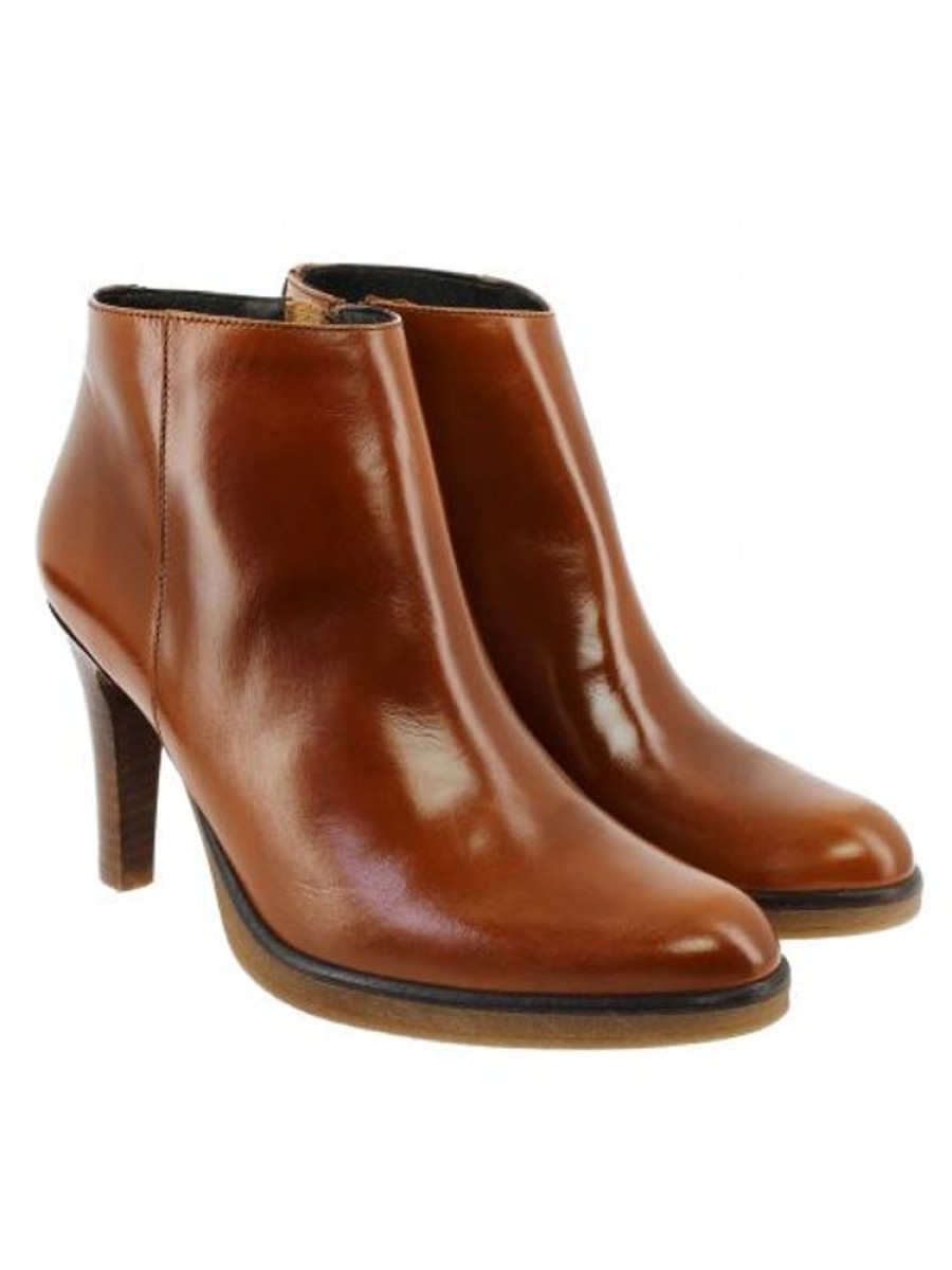 Femme Janie Philip A Patins | Max Cuir Cognac