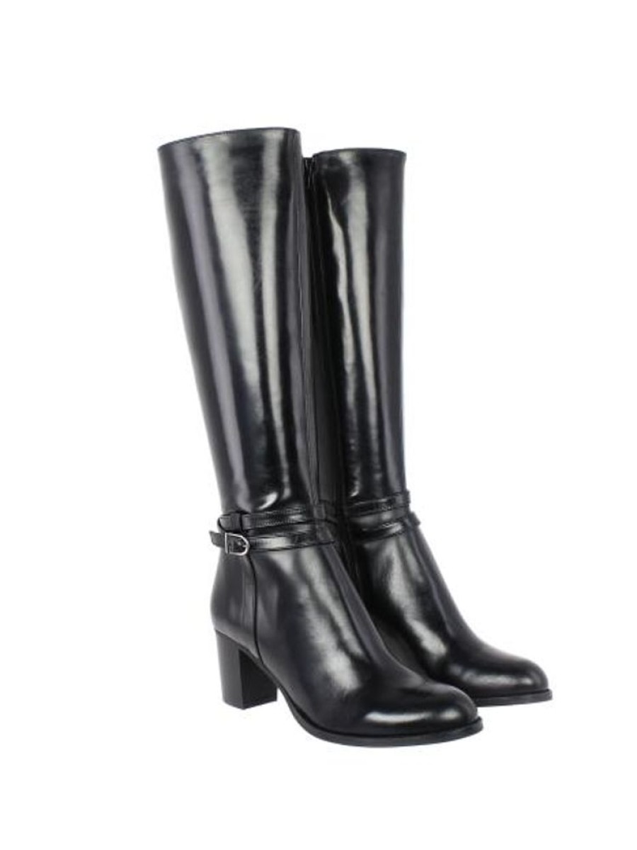 Femme Janie Philip Bottes Talon Hauteur Moyenne | Pekinois Cuir Noir