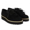 Femme Janie Philip | Clio Franges Cuir Velours Noir