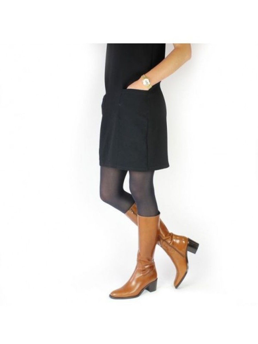 Femme Janie Philip Bottes Plats Et Petits Talons | Claudette Cuir Cognac