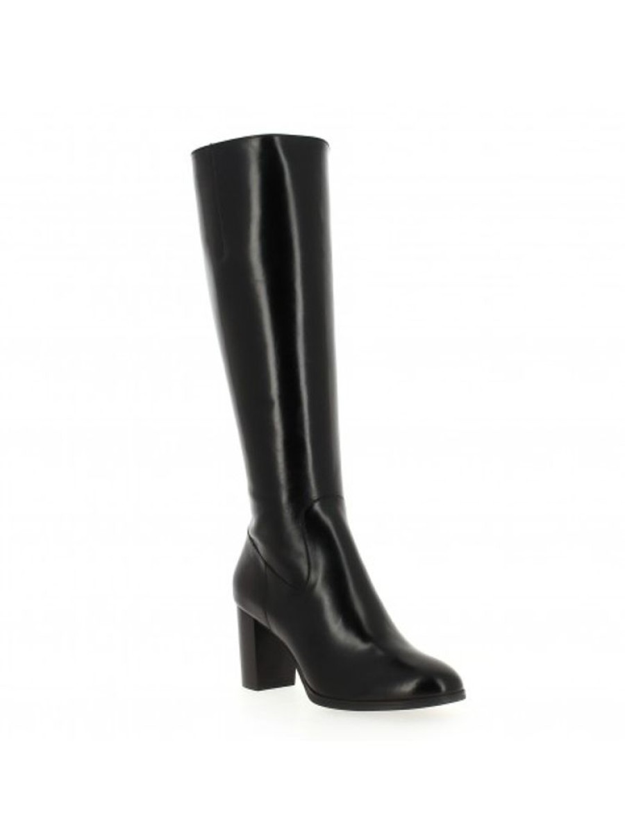 Femme Janie Philip Bottes Talon Hauteur Moyenne | Gilles Cuir Noir