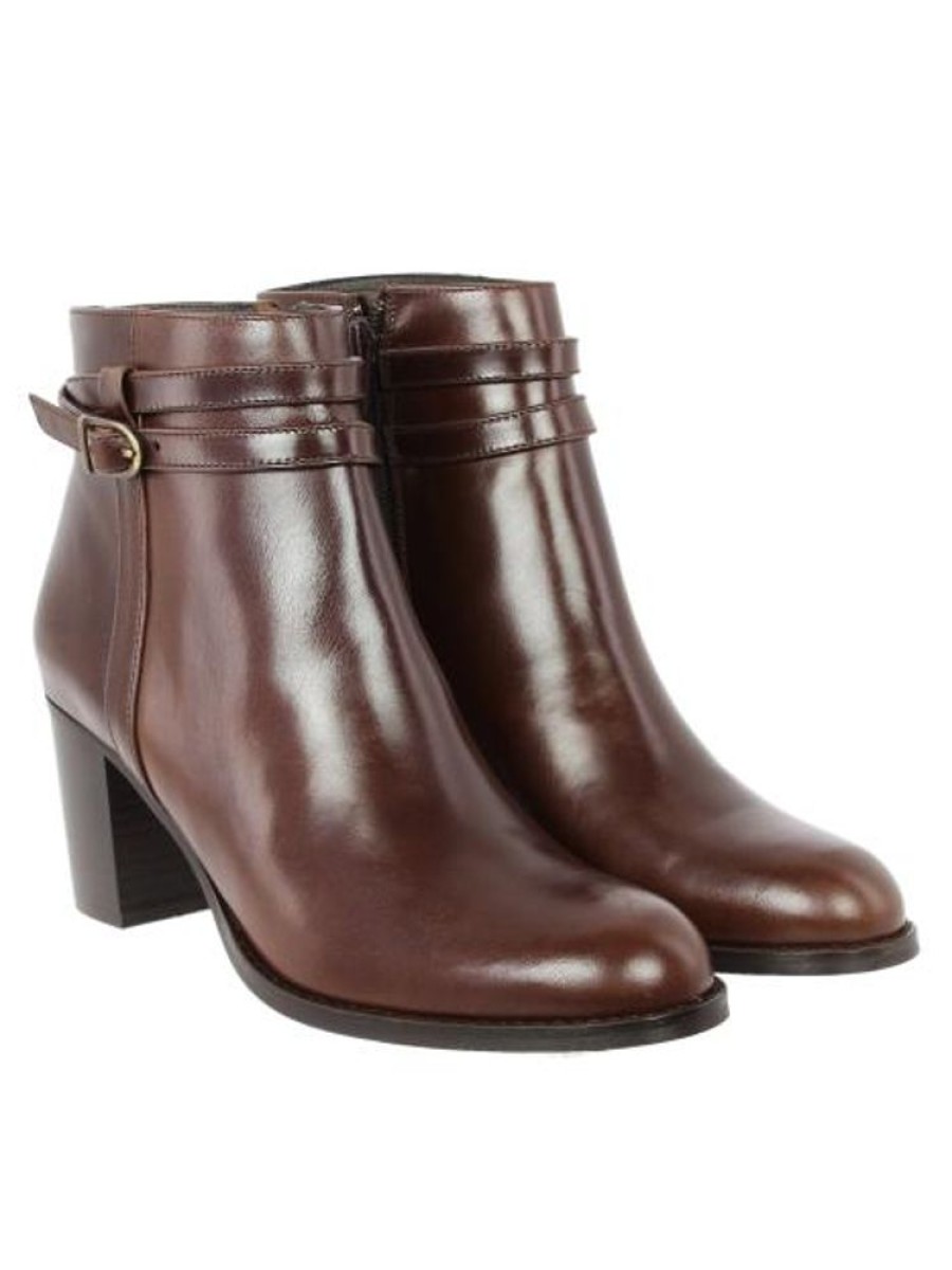 Femme Janie Philip Talons Hauteur Moyenne | Pekin Cuir Marron