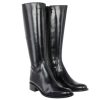 Femme Janie Philip Bottes Plats Et Petits Talons | Paganini Cuir Noir