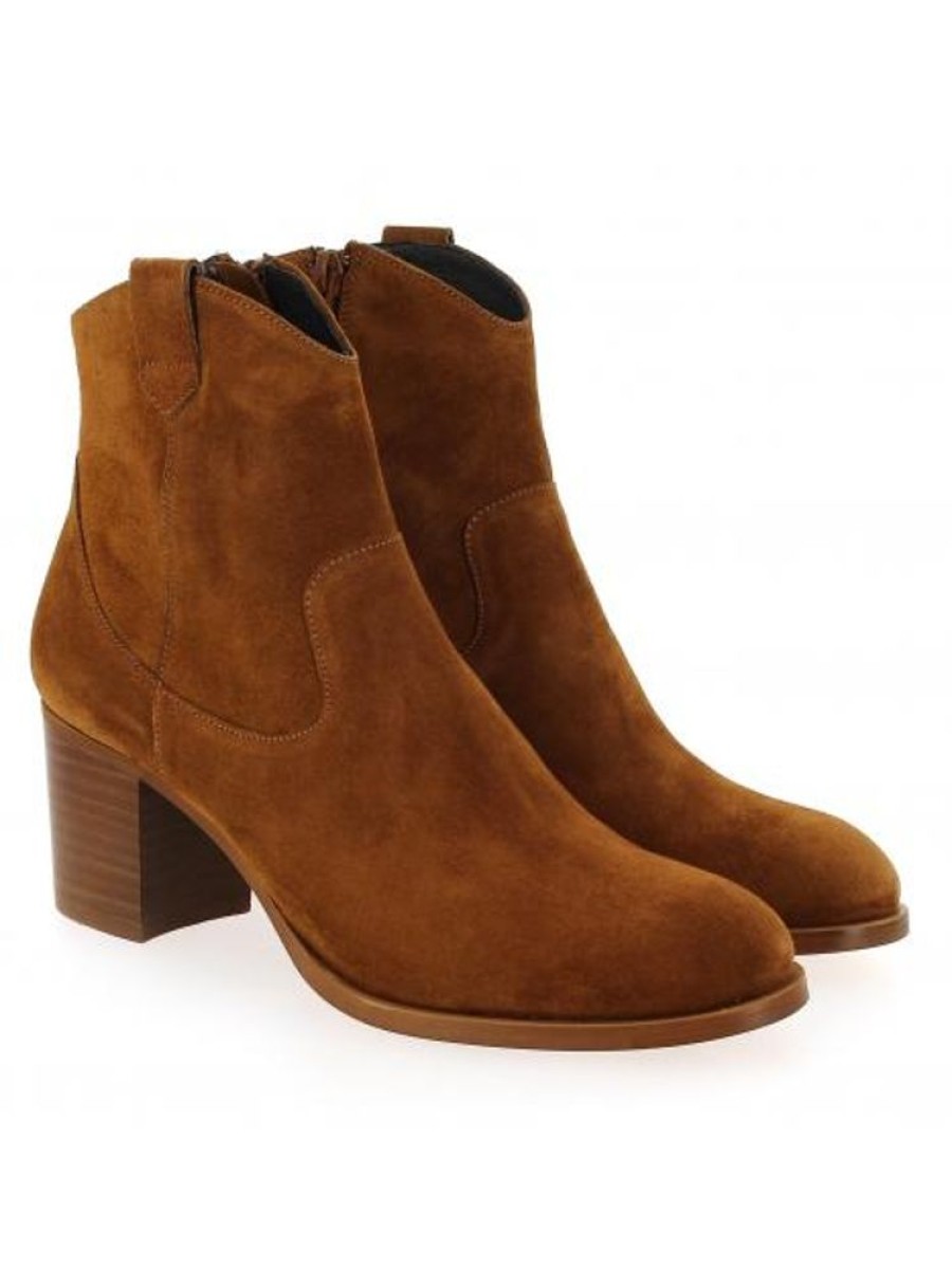 Femme Janie Philip Talons Hauteur Moyenne | Noa Cuir Velours Camel