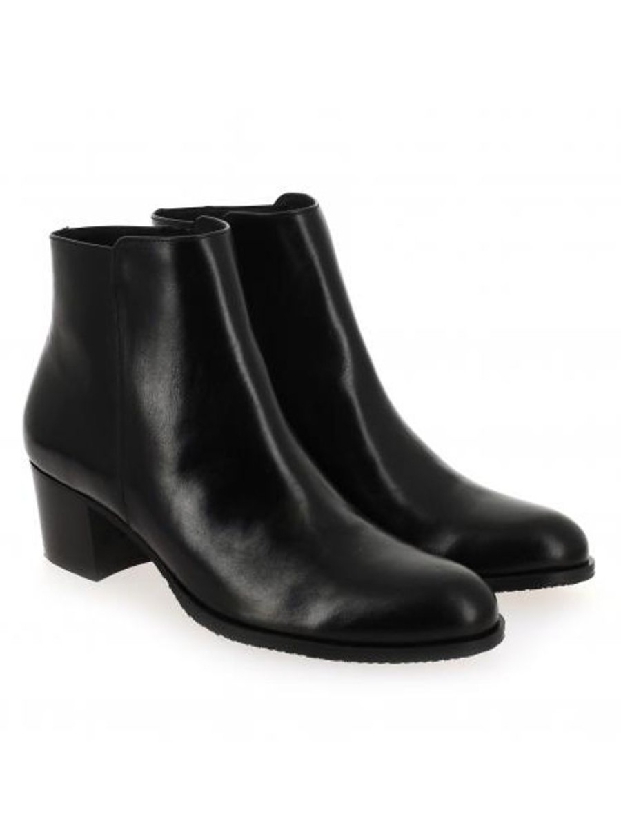 Femme Janie Philip Talons Plats Et Petits | Cachou Cuir Noir