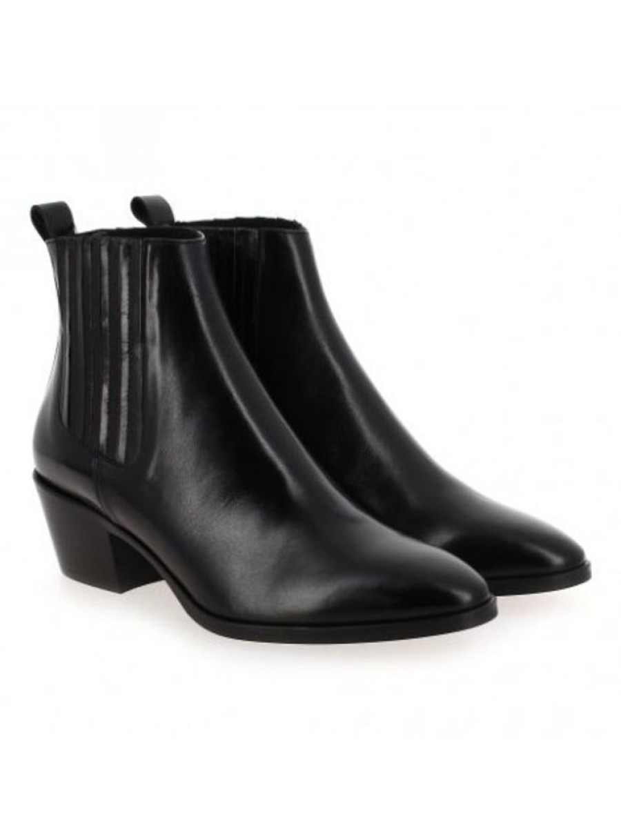 Femme Janie Philip Talons Plats Et Petits | Janus Cuir Noir