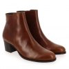 Femme Janie Philip Talons Plats Et Petits | Cachou Cuir Cognac