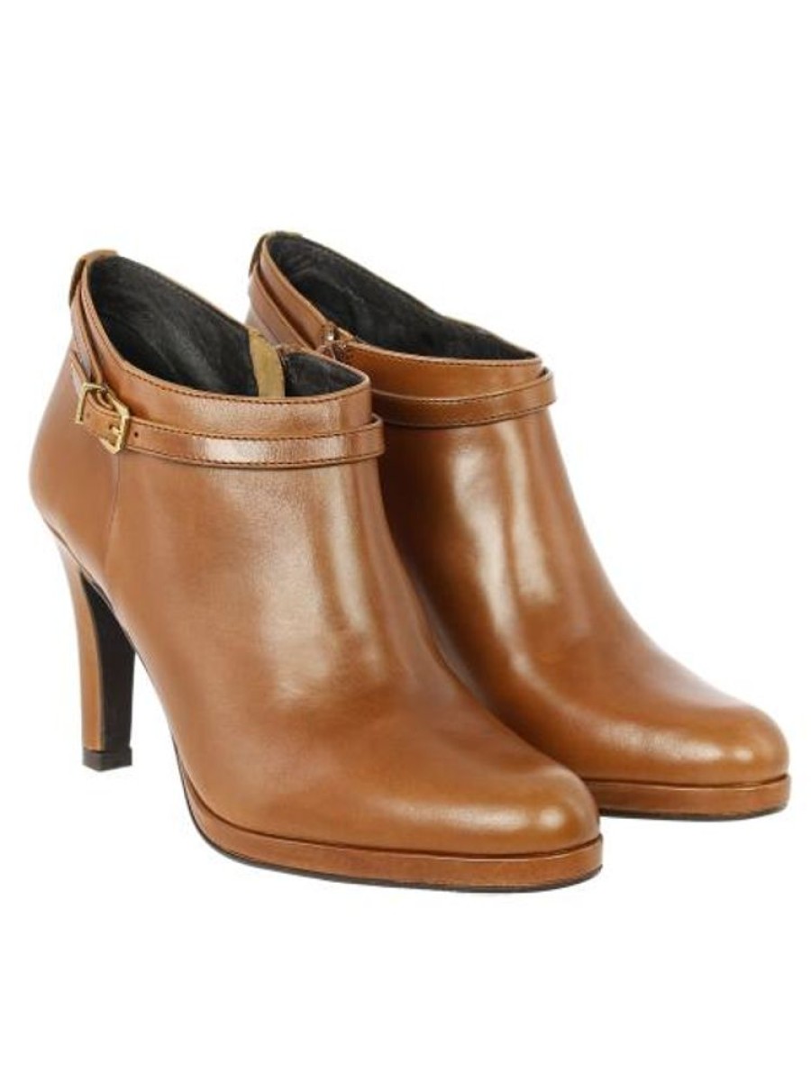 Femme Janie Philip A Patins | Philippa Cuir Cognac