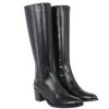 Femme Janie Philip Bottes Plats Et Petits Talons | Claudette Cuir Noir