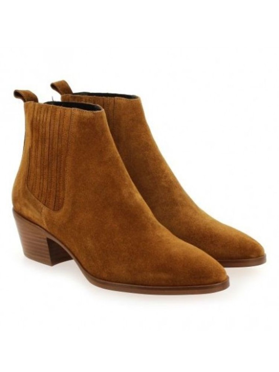 Femme Janie Philip Talons Plats Et Petits | Janus Cuir Velours Camel