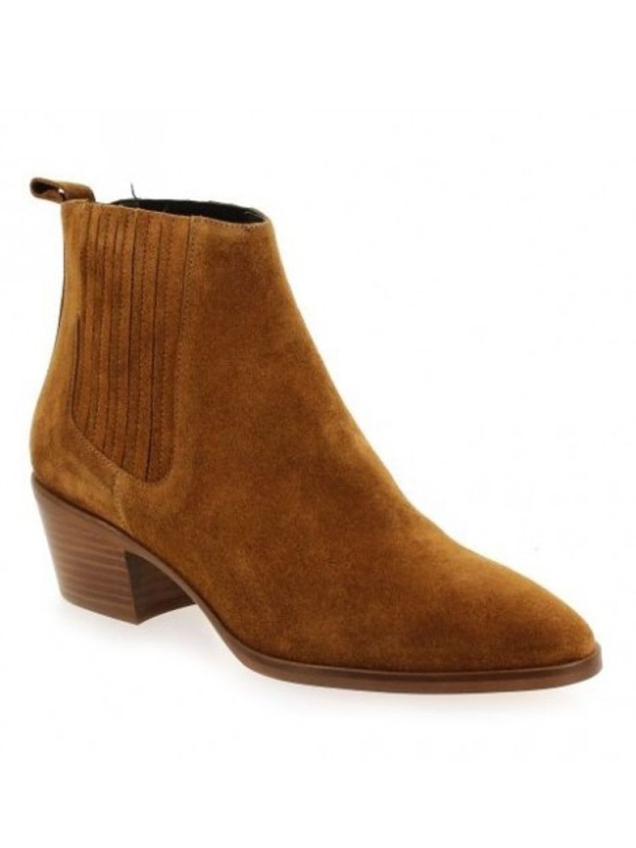 Femme Janie Philip Talons Plats Et Petits | Janus Cuir Velours Camel