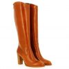 Femme Janie Philip Bottes Talon Haut | Yuzu Cuir Cognac