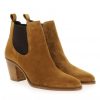 Femme Janie Philip Talons Hauteur Moyenne | Dylan Cuir Velours Tabac