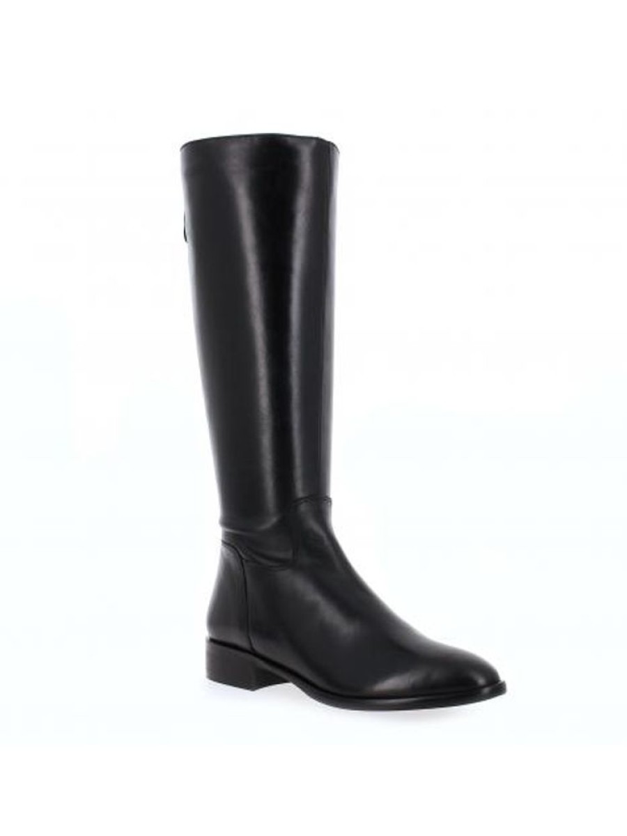 Femme Janie Philip Bottes Plats Et Petits Talons | Danaides Cuir Noir