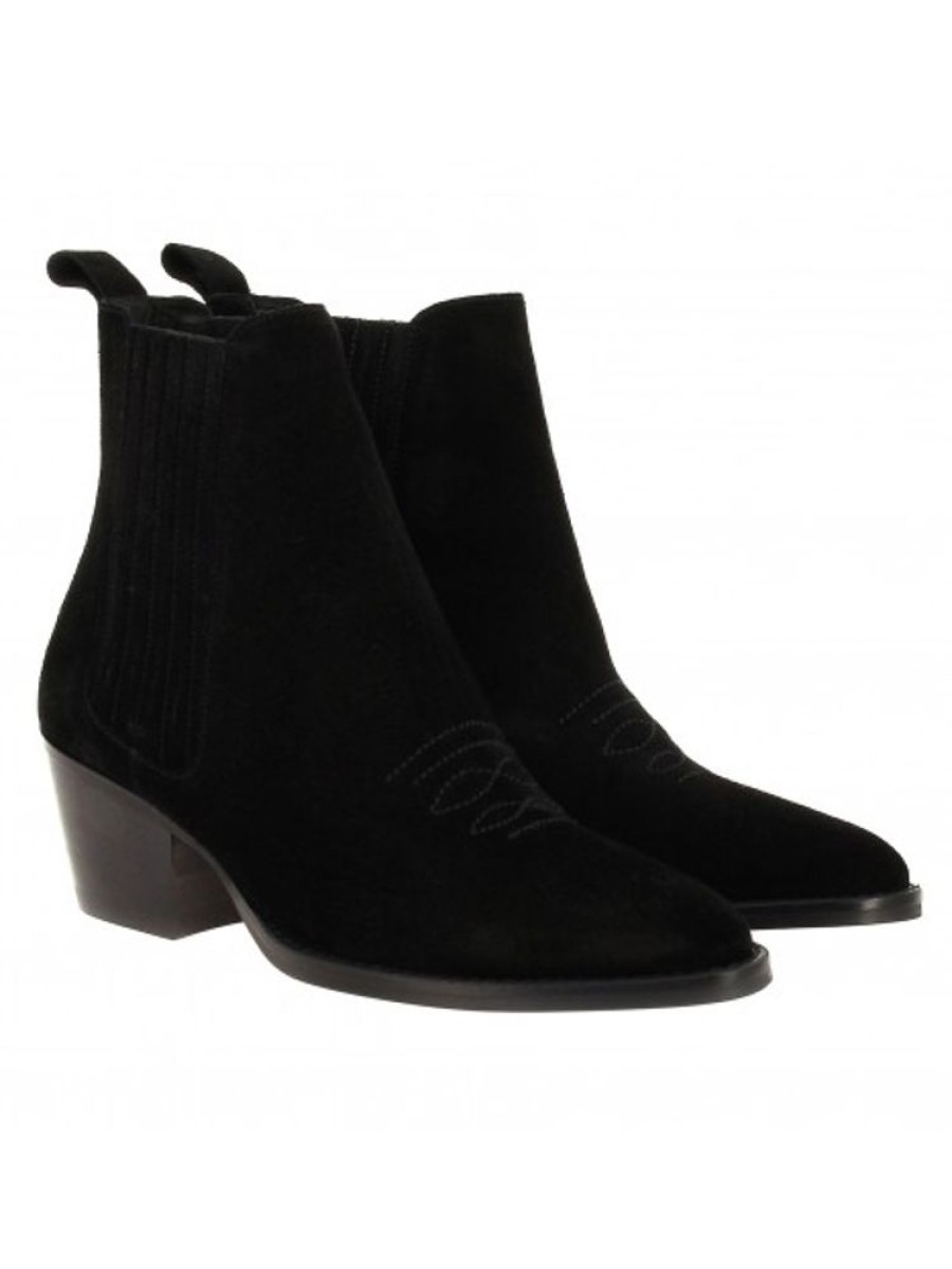 Femme Janie Philip Talons Plats Et Petits | Dalton Cuir Velours Noir