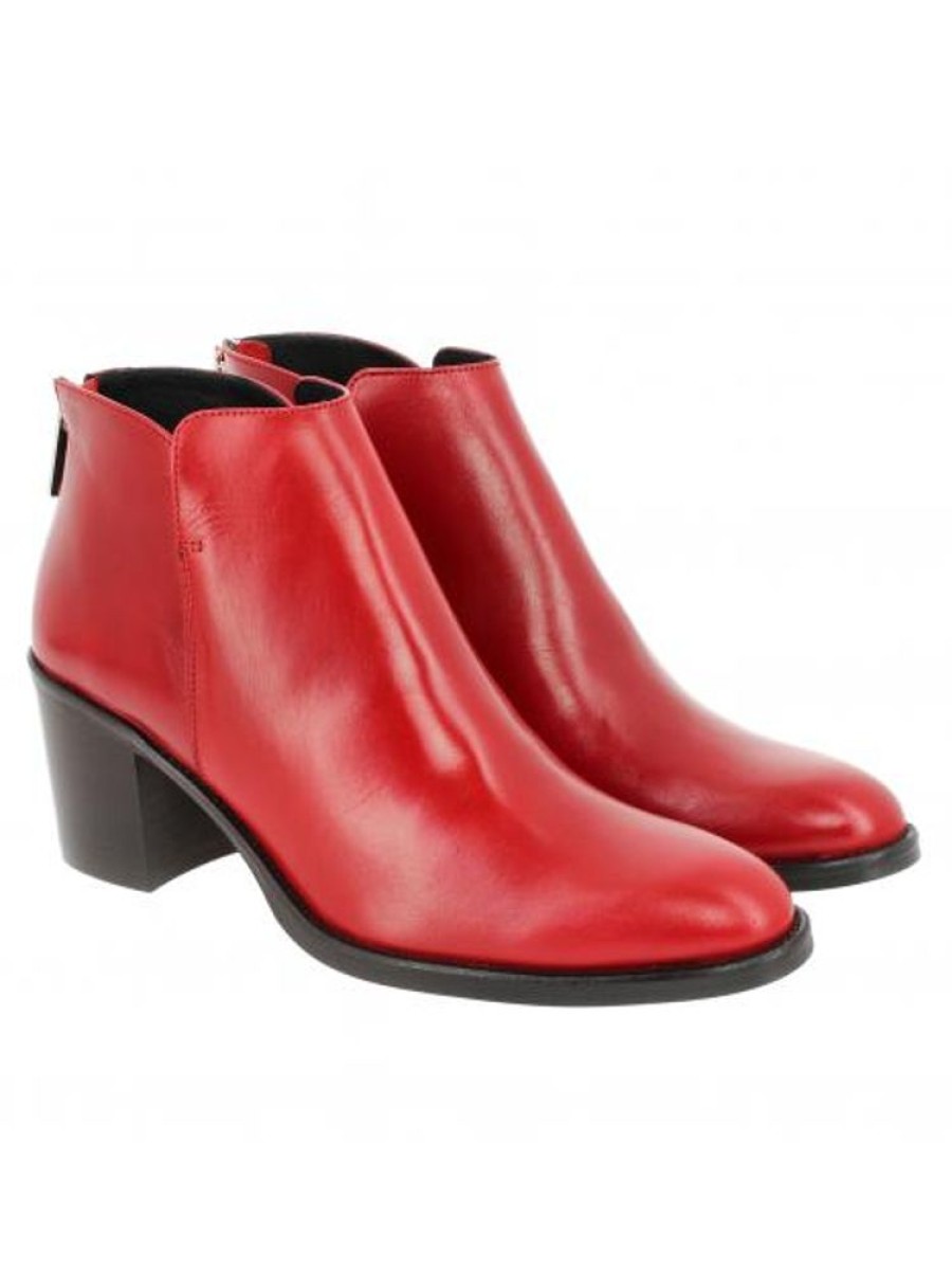 Femme Janie Philip Talons Plats Et Petits | Alice Cuir Rouge