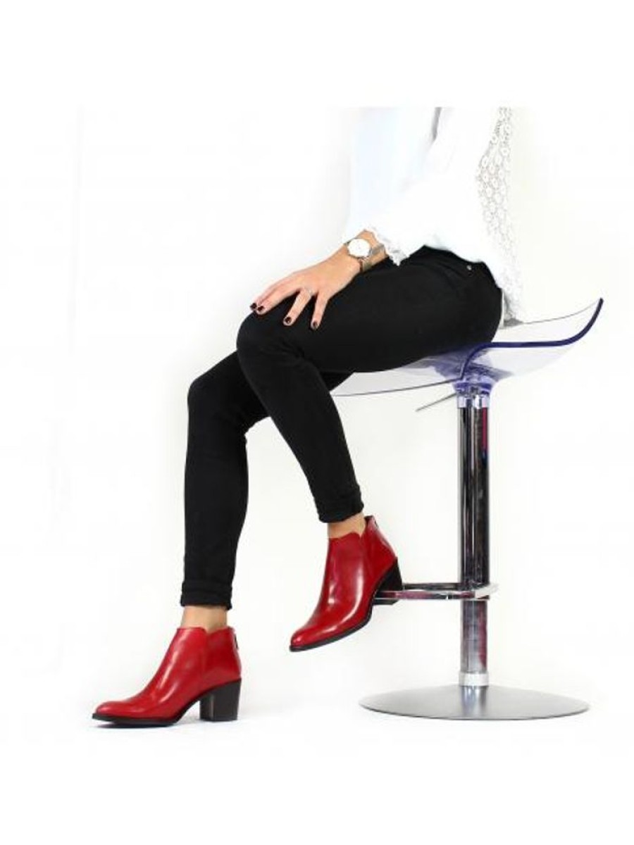 Femme Janie Philip Talons Plats Et Petits | Alice Cuir Rouge