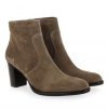 Femme Janie Philip Talons Hauteur Moyenne | Paca Cuir Velours Taupe