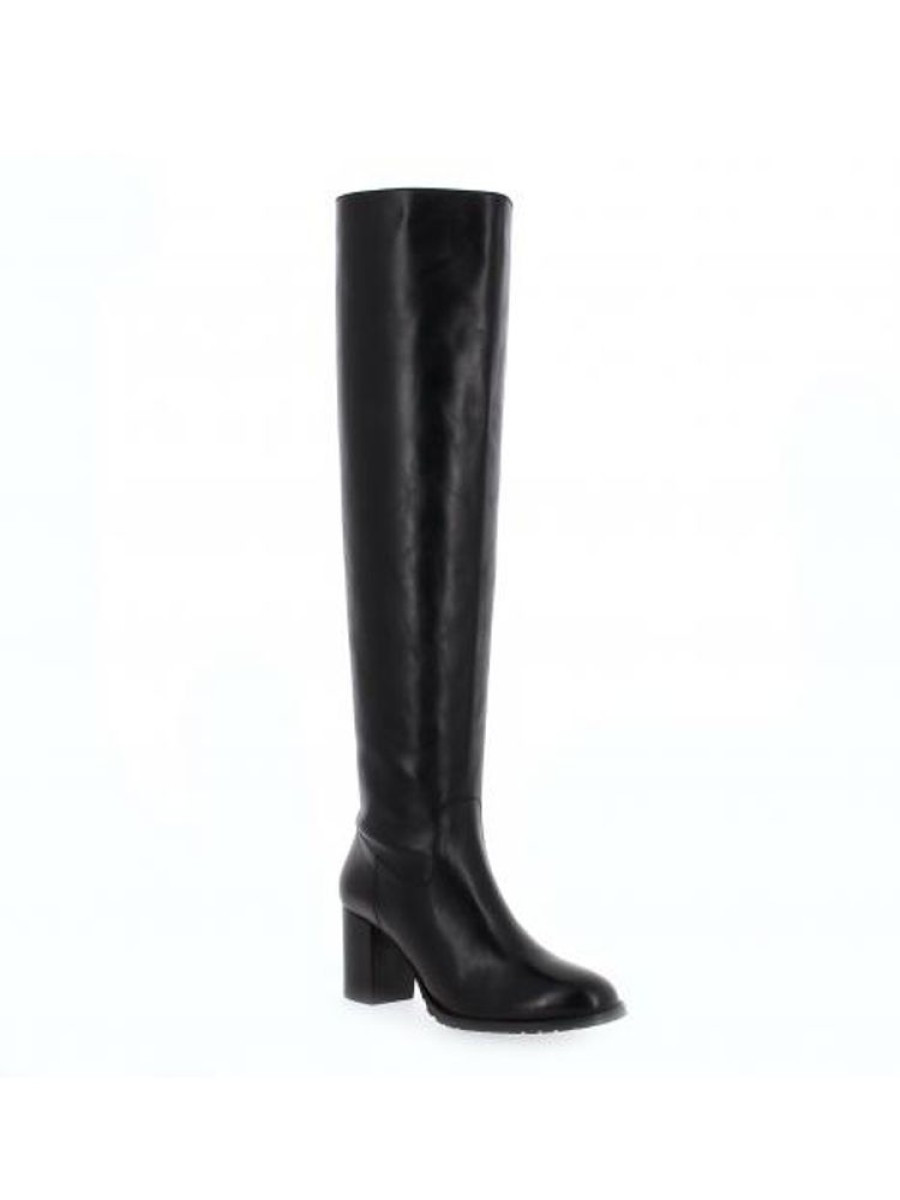 Femme Janie Philip Bottes Talon Hauteur Moyenne | James Cuir Noir