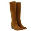 Femme Janie Philip Bottes Talon Hauteur Moyenne | Petrus Cuir Velours Camel