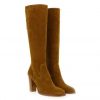 Femme Janie Philip Bottes Talon Haut | Yvette Cuir Velours Camel