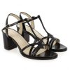 Femme Janie Philip Sandales A Talon | Gama Cuir Noir