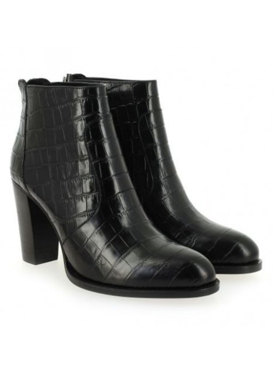 Femme Janie Philip Talons Hauts | Yvons Cuir Croco Noir