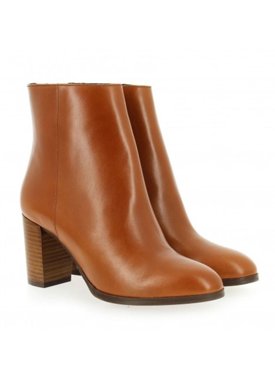 Femme Janie Philip Talons Hauteur Moyenne | Gigi Cuir Cognac