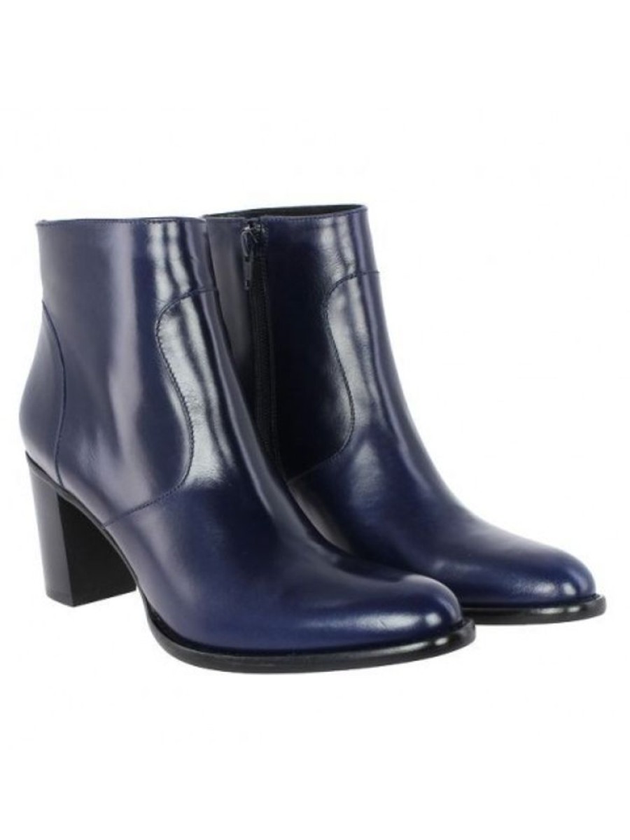 Femme Janie Philip Talons Hauteur Moyenne | Paca Cuir Bleu