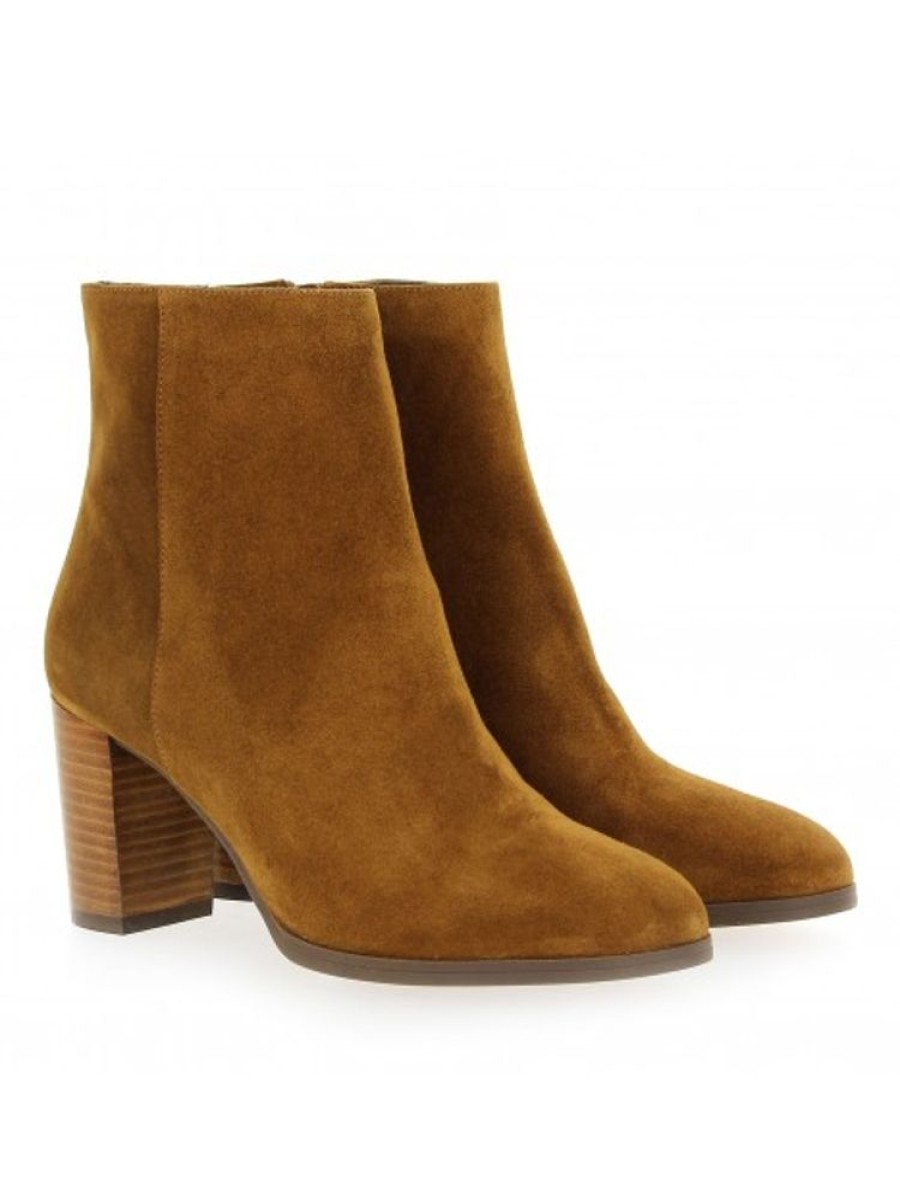 Femme Janie Philip Talons Hauteur Moyenne | Gigi Cuir Velours Camel