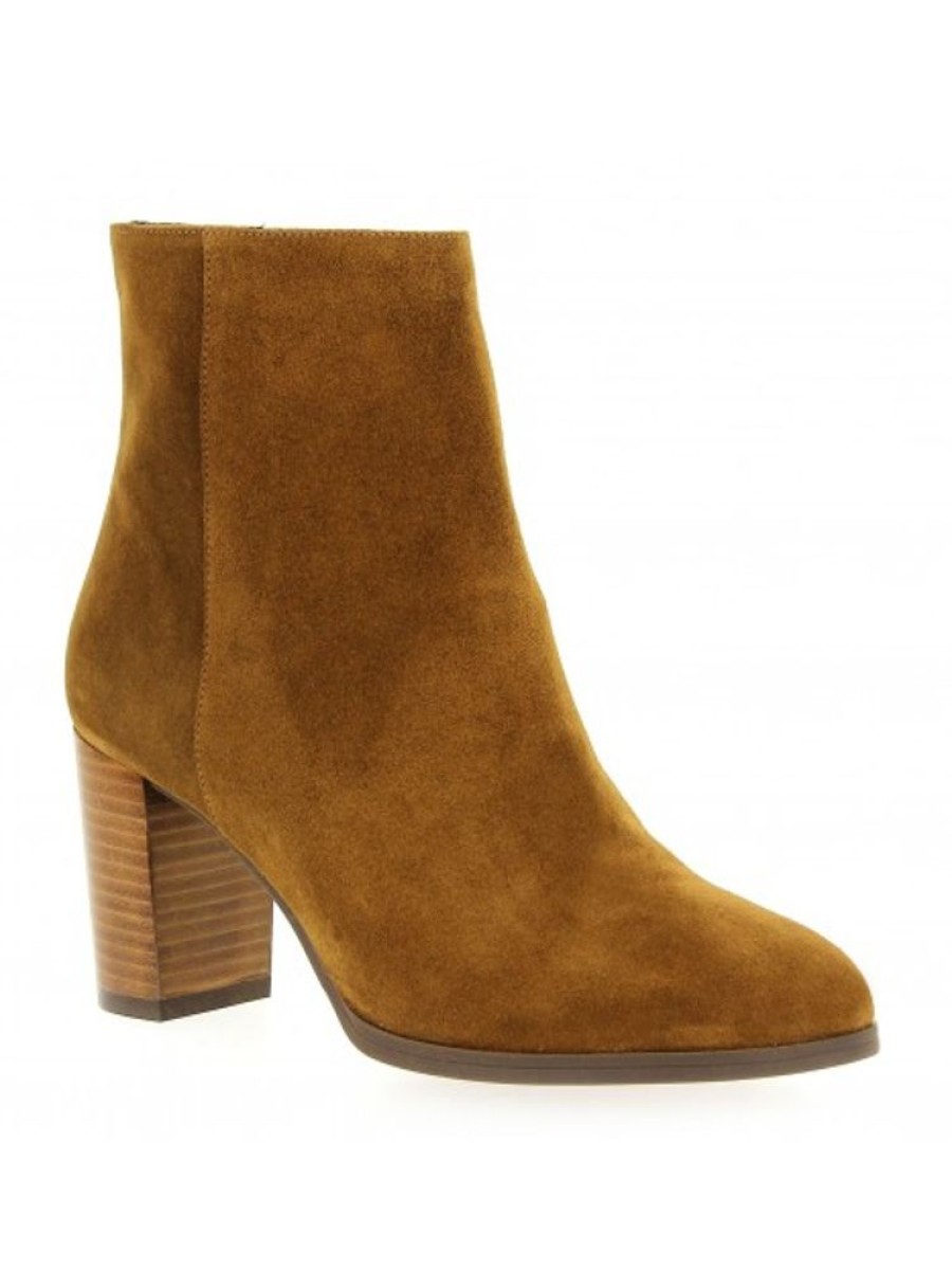 Femme Janie Philip Talons Hauteur Moyenne | Gigi Cuir Velours Camel