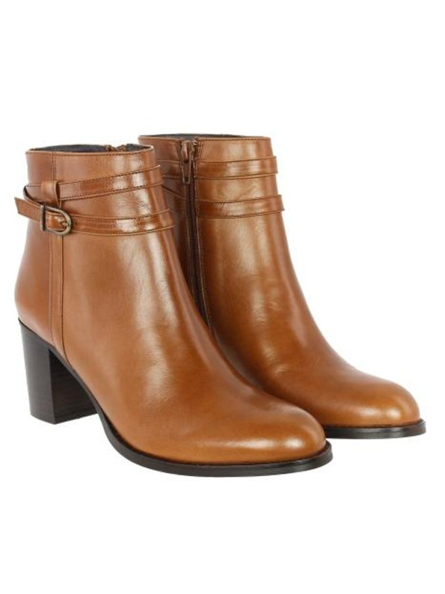 Femme Janie Philip Talons Hauteur Moyenne | Pekin Cuir Cognac