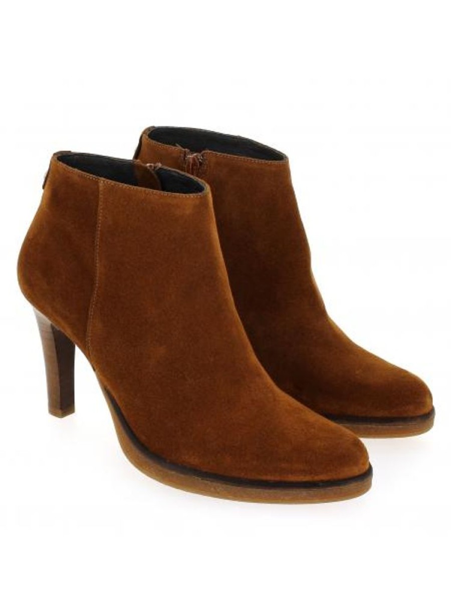 Femme Janie Philip A Patins | Max Cuir Velours Camel