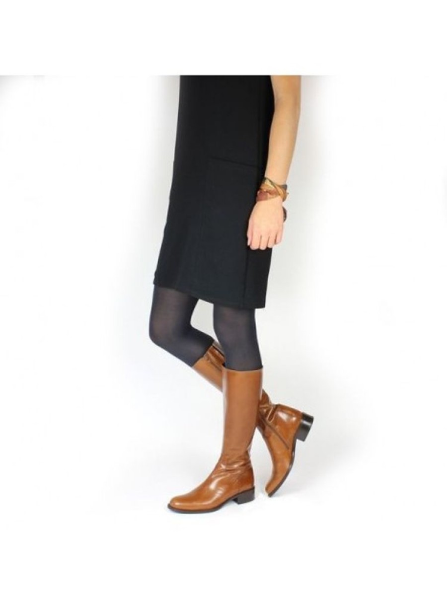 Femme Janie Philip Bottes Plats Et Petits Talons | Paganini Cuir Cognac