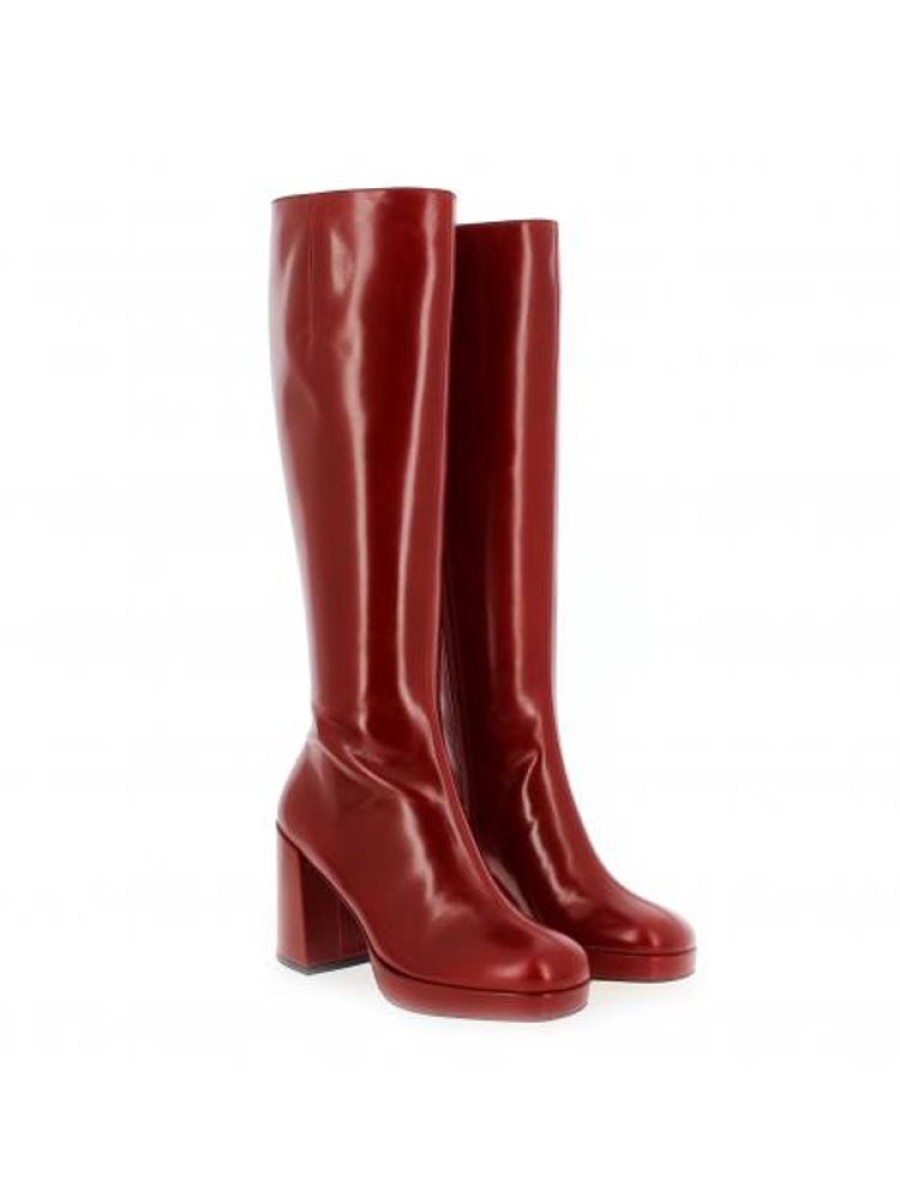 Femme Janie Philip Bottes Talon Haut | Joelle Cuir Rouge