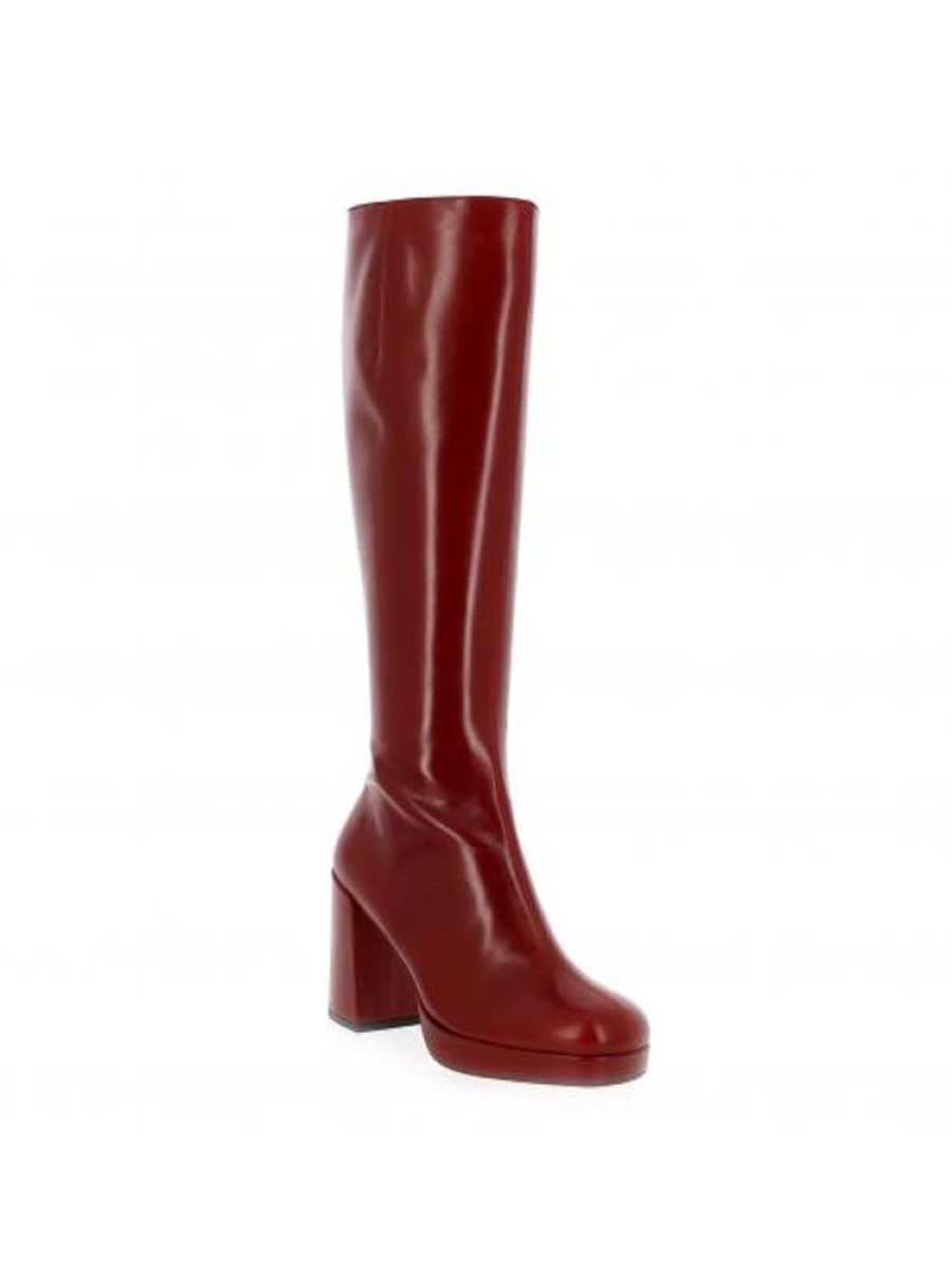 Femme Janie Philip Bottes Talon Haut | Joelle Cuir Rouge