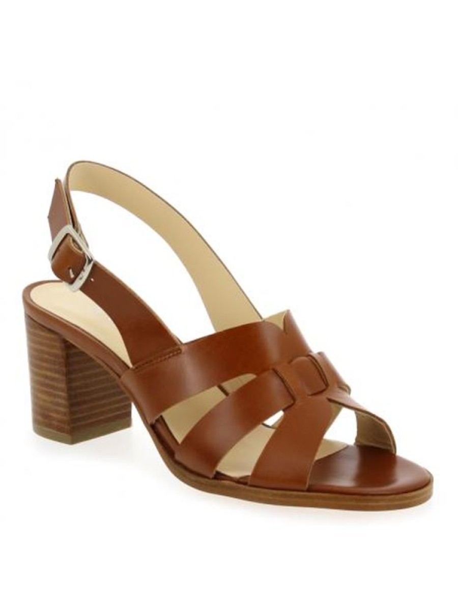 Femme Janie Philip Sandales A Talon | Minerve Cuir Cognac