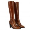 Femme Janie Philip Bottes Talon Haut | Yvette Cuir Cognac