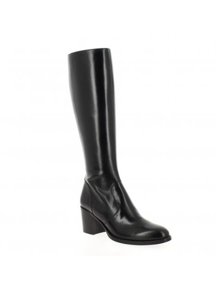 Femme Janie Philip Bottes Plats Et Petits Talons | Arlette Cuir Noir