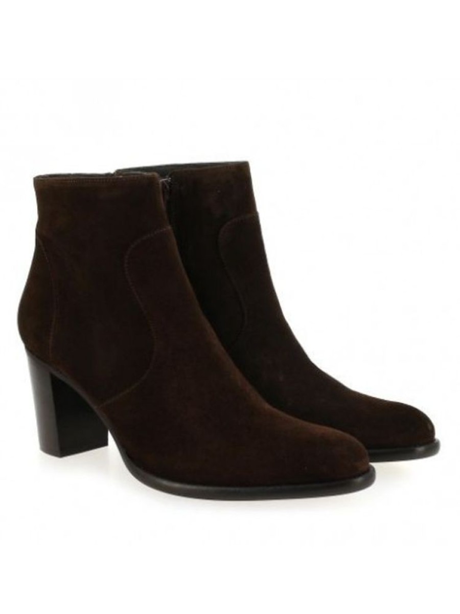 Femme Janie Philip Talons Hauteur Moyenne | Paca Cuir Velours Marron