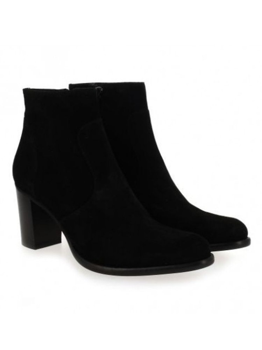 Femme Janie Philip Talons Hauteur Moyenne | Paca Cuir Velours Noir