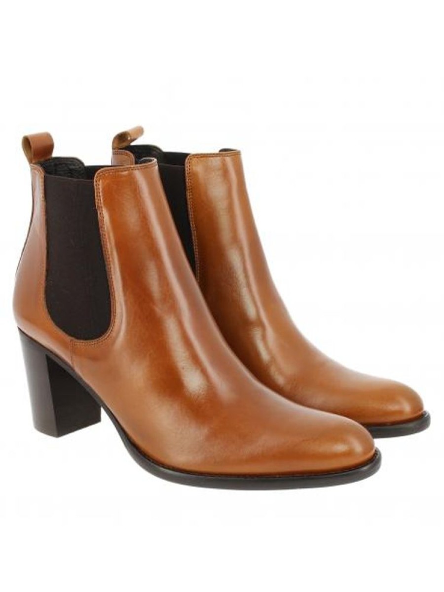 Femme Janie Philip Talons Hauteur Moyenne | Pam Cuir Cognac