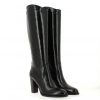 Femme Janie Philip Bottes Talon Haut | Yuzu Cuir Noir