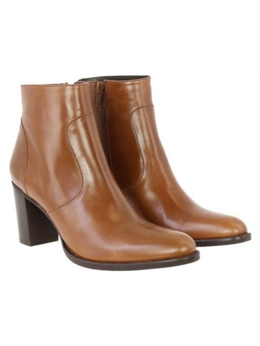 Femme Janie Philip Talons Hauteur Moyenne | Paca Cuir Cognac