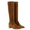 Femme Janie Philip Bottes Plats Et Petits Talons | Domino Cuir Velours Camel