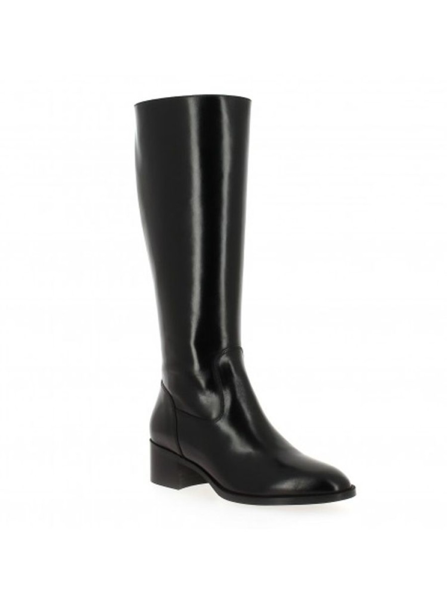 Femme Janie Philip Bottes Plats Et Petits Talons | Daphne Cuir Noir