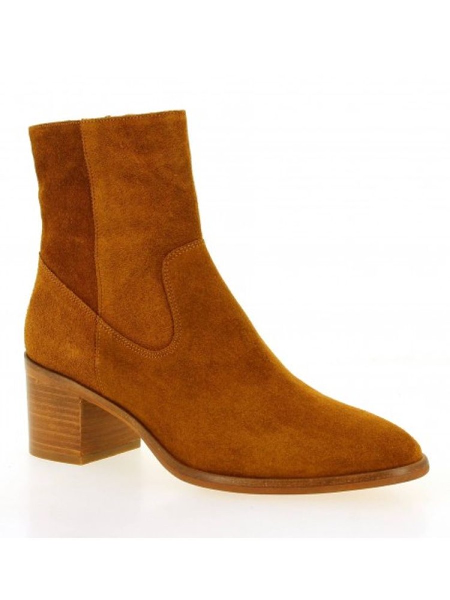 Femme Janie Philip Talons Plats Et Petits | Denis Cuir Velours Camel